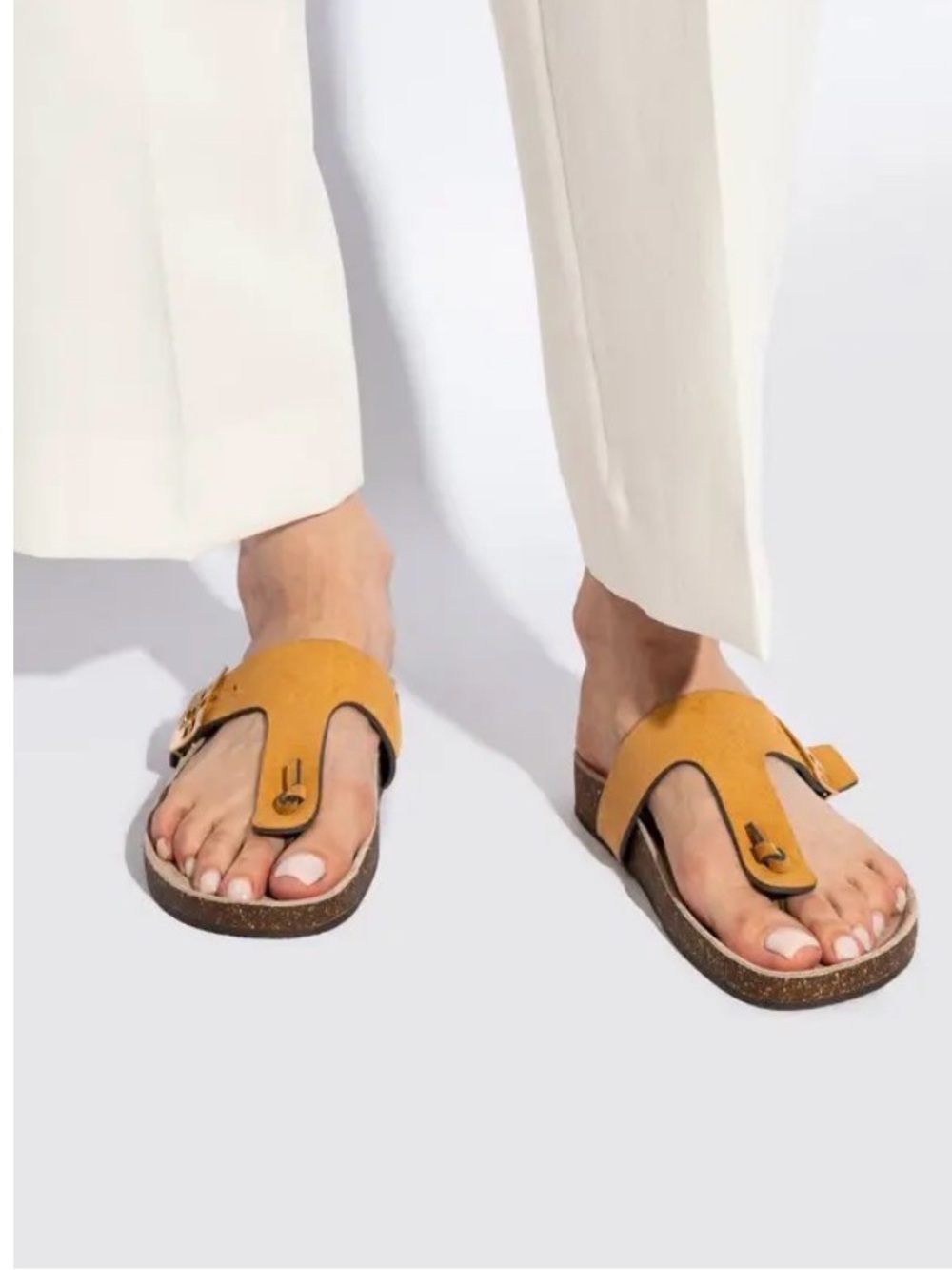 Tory Burch Mellow T-Strap Suede/Leather Sandals 8.5M